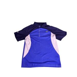 Lacoste Sport Blue White Polo Shirt Mens Small Athletic Tennis Golf Short Sleeve